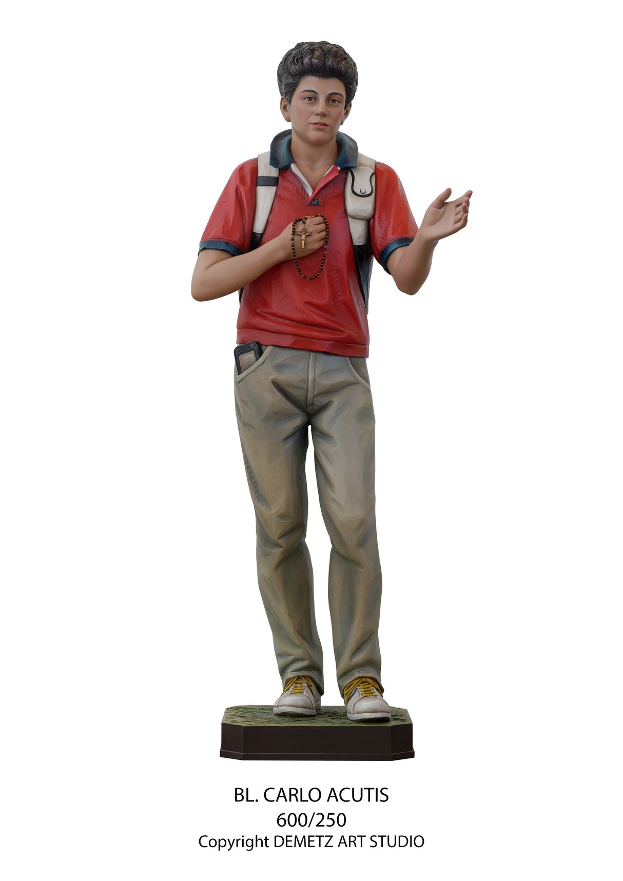 Wooden Statue of Blessed Carlo Acutis | Demetz