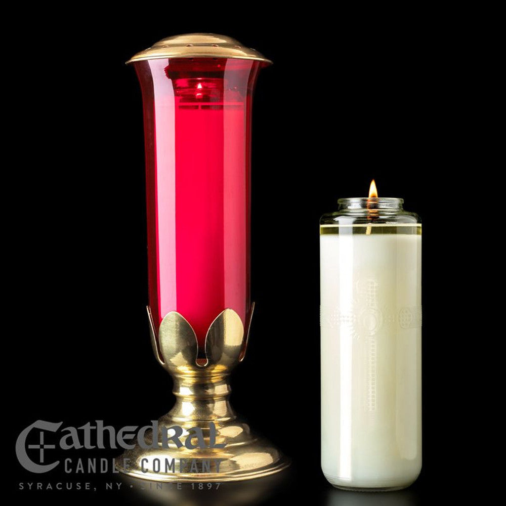 Cathedral Candle - Brass Shield