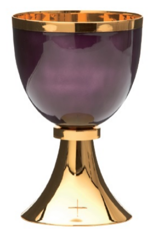 Molina - Purple Fire-Enameled Chalice with Bowl Paten | 2705
