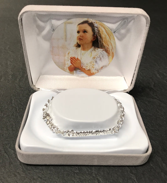 Silver First Communion Bracelet. Gift Boxed. | Malhame