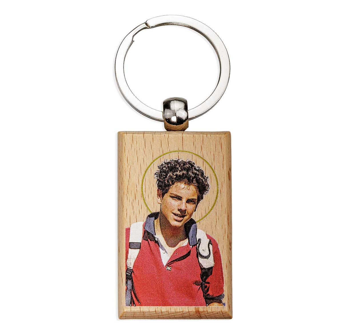 Carlo Acutis Wooden Key Chain