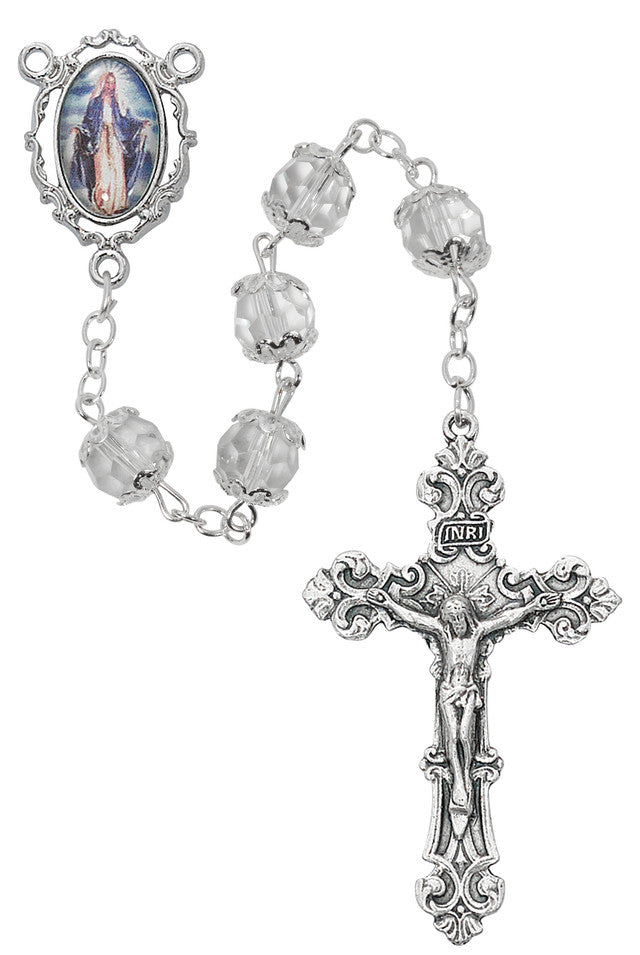 7MM GP CRYS O.L. GRACE ROSARY - R746F