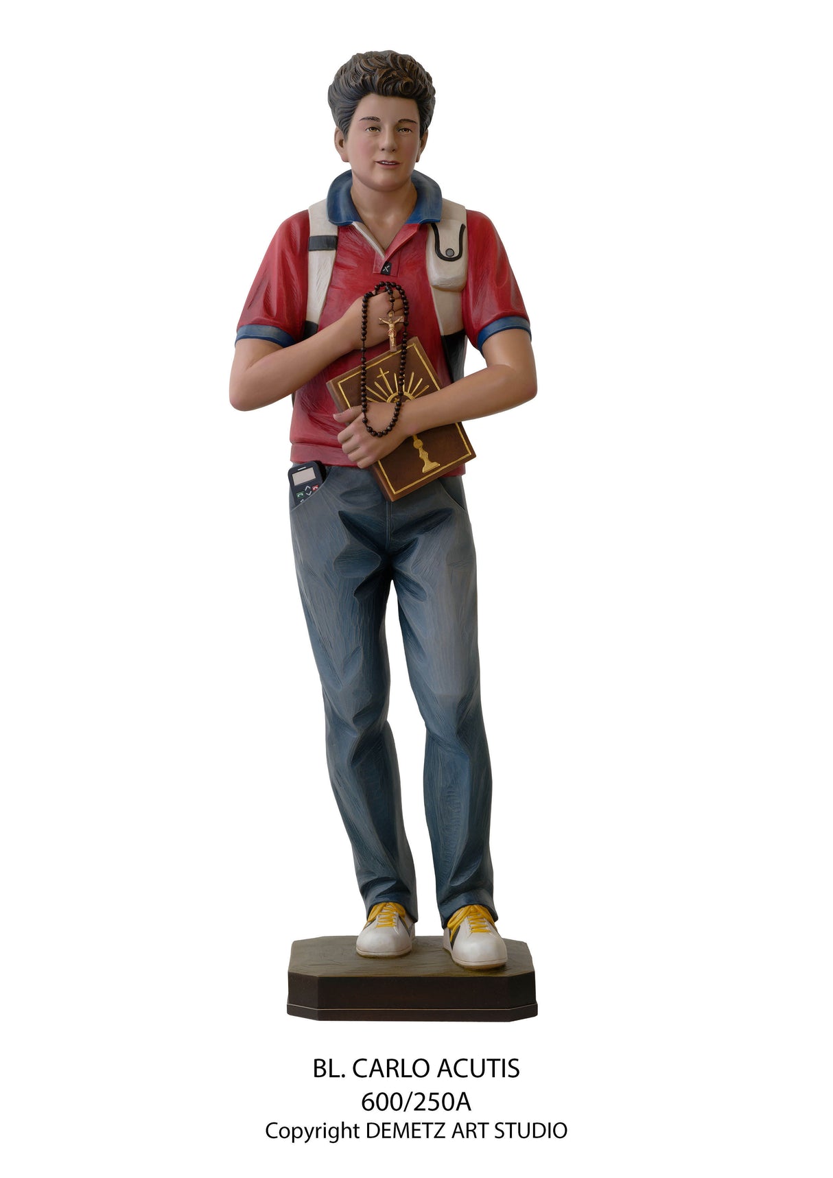 Wooden Statue of Blessed Carlo Acutis - 600/250A | Demetz