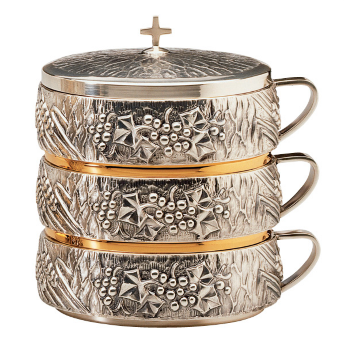Grape & Wheat Ciboria Set | 3 Piece Communion Set