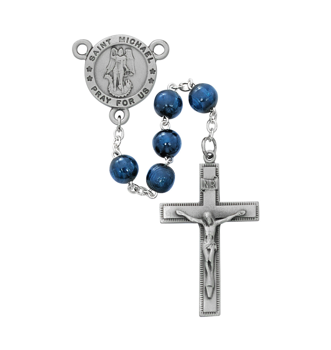 Blue St. Michael Rosary | R739F