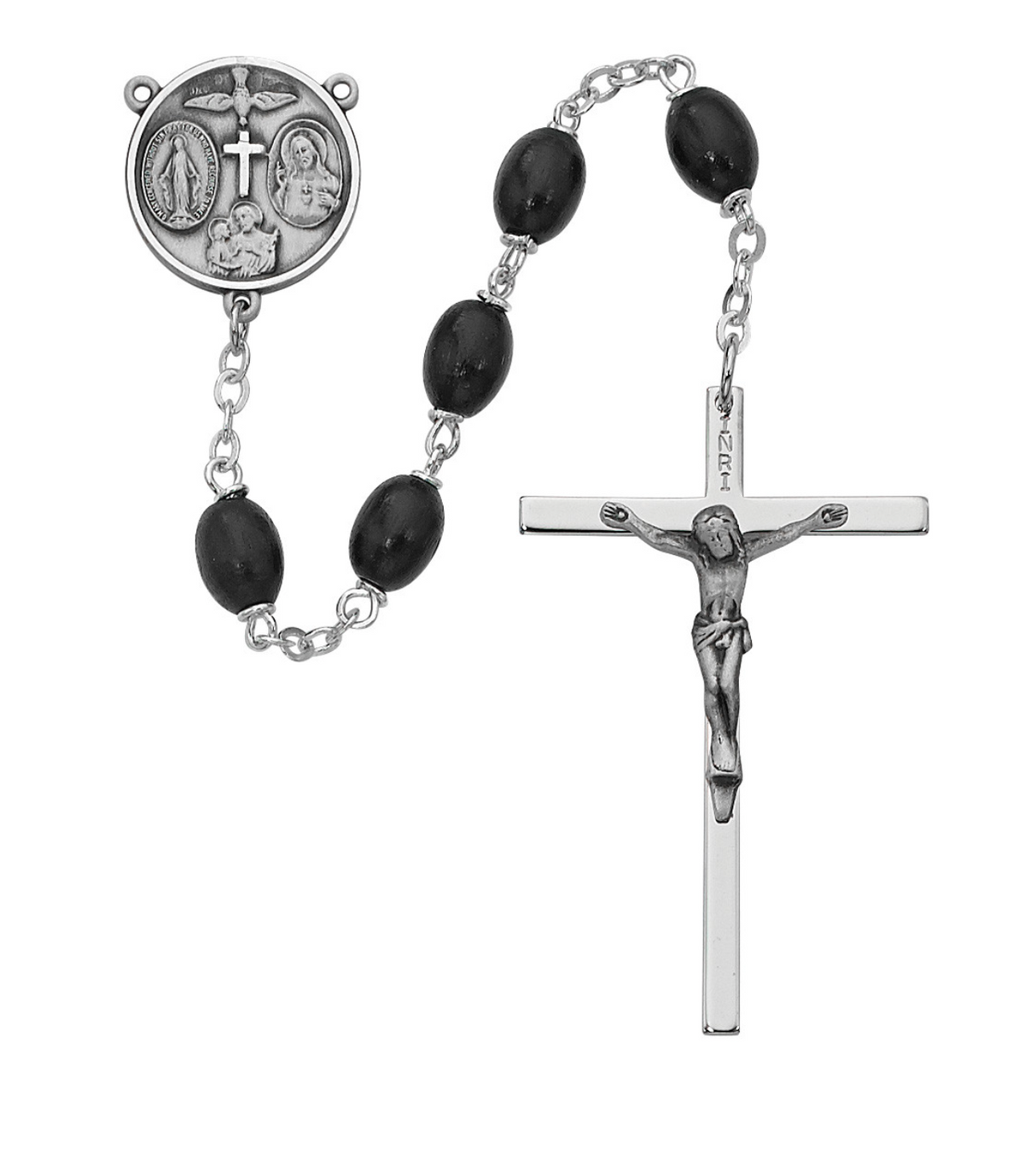 Rosario Oval Madera Marrón - 6x8mm