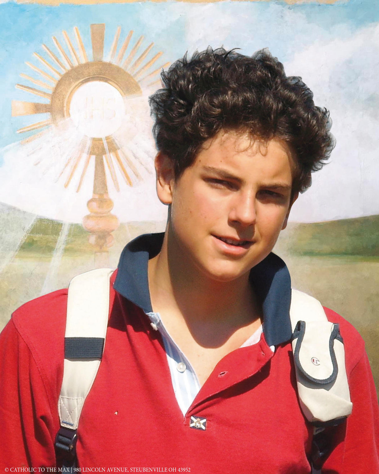 8" x 10" Carlo Acutis with the Eucharist Sleeved Print