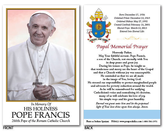 Tarjetas de oración del Papa Benedicto