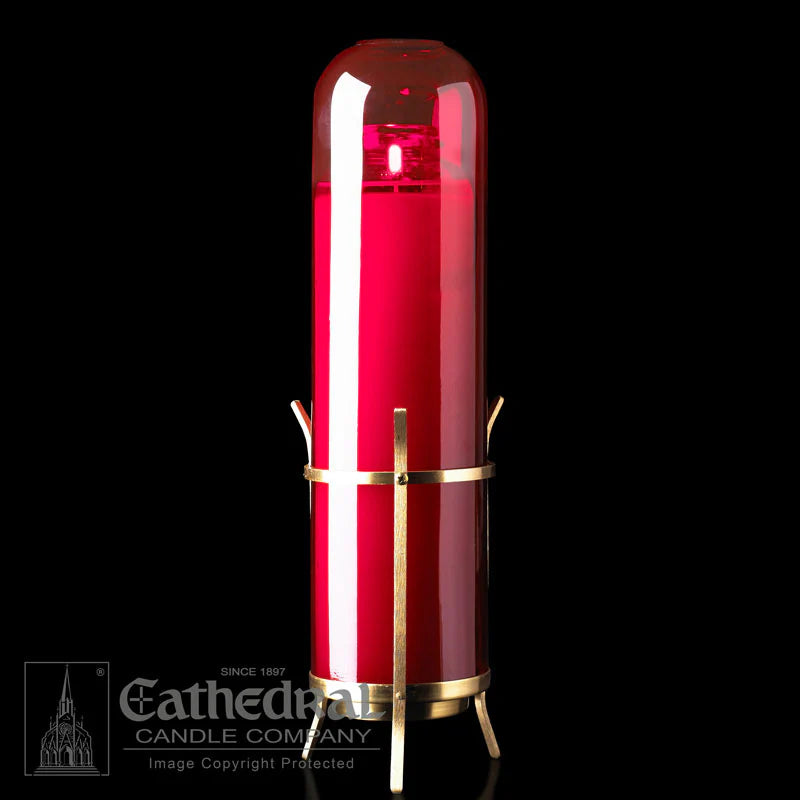 Cathedral Candle - Brass Stand | 8-Day & 14 Day
