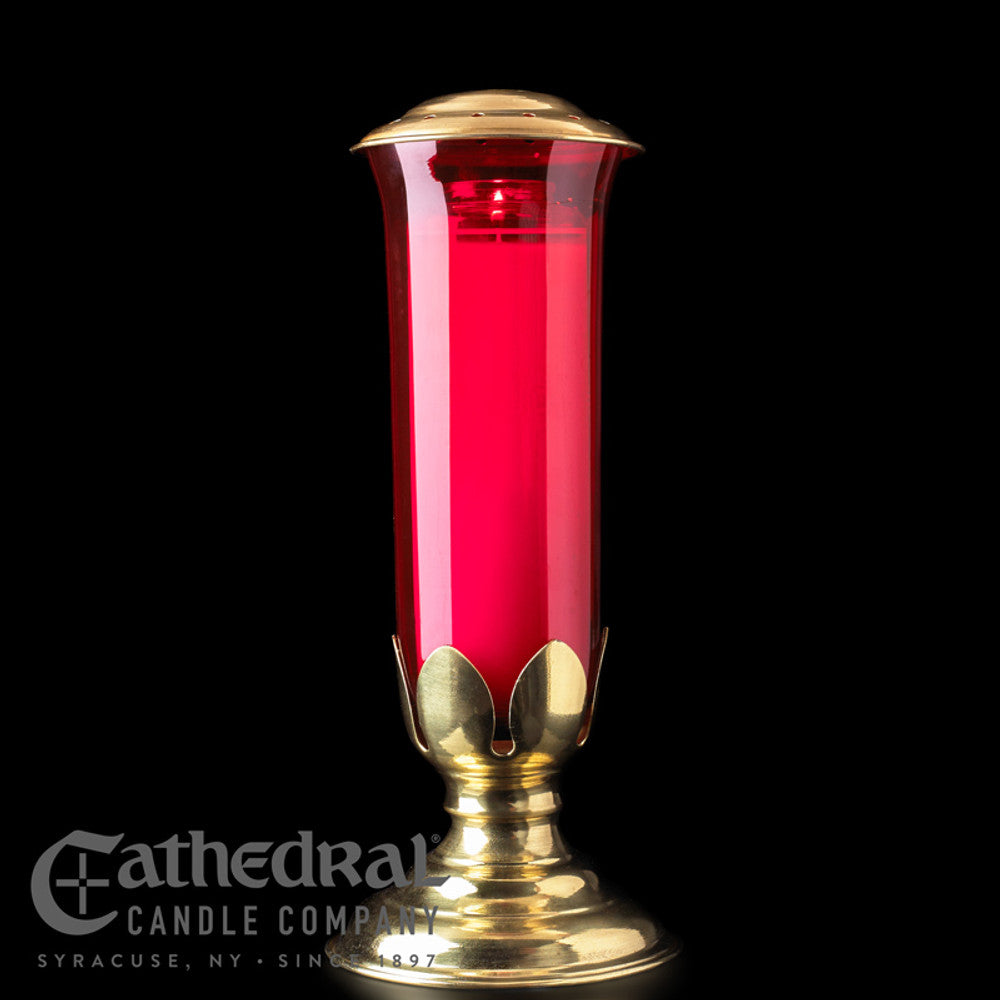 Cathedral Candle - Brass Stand | 8-Day & 14 Day