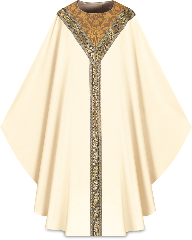 Slabbinck - Brugia Gothic Chasuble (Brocade w/ Orphreys) - Slabbinck - Chiarelli's Religious Goods & Church Supply