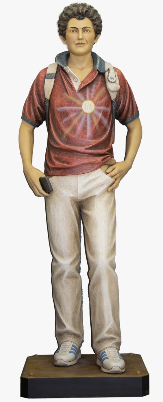 Carlo Acutis Wood Carved Statue - Chiarelli's Religious Goods & Church Supply - Chiarelli's Religious Goods & Church Supply