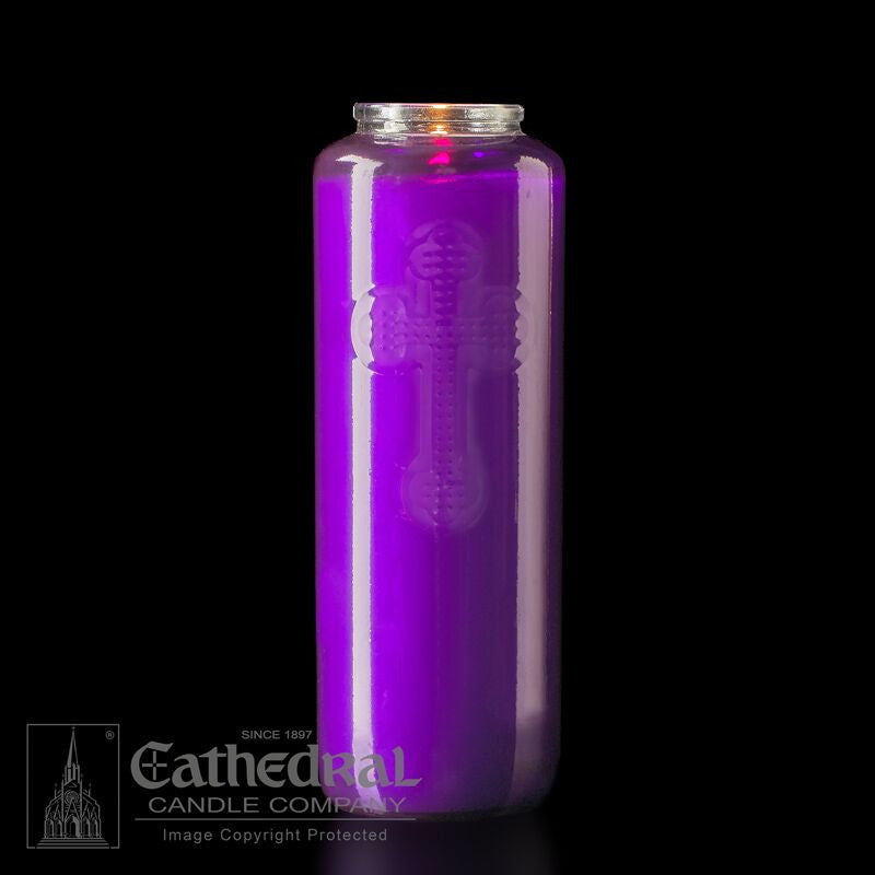 5 & 6-Day Glass Votive Candle (Crystal or Colored) - Cathedral Candle - Chiarelli's Religious Goods & Church Supply