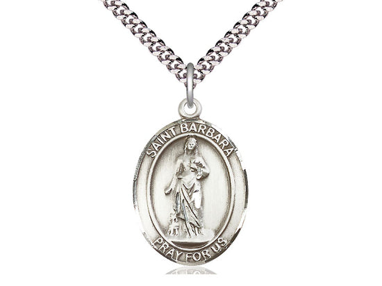 Sterling Silver Saint Barbara Medal - Chiarelli's Religious Goods & Church Supply - Chiarelli's Religious Goods & Church Supply