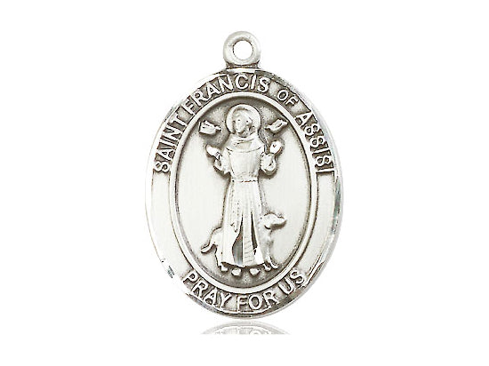 Sterling Silver Patron Saint Francis of Assisi Medal - Bliss - Chiarelli's Religious Goods & Church Supply