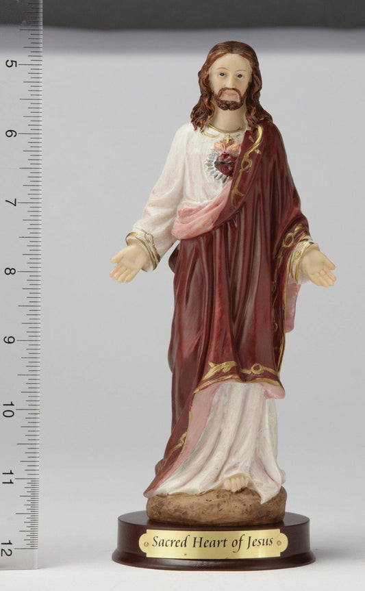 8" Sacred Heart of Jesus - Hand Painted - Religious Art - Chiarelli's Religious Goods & Church Supply