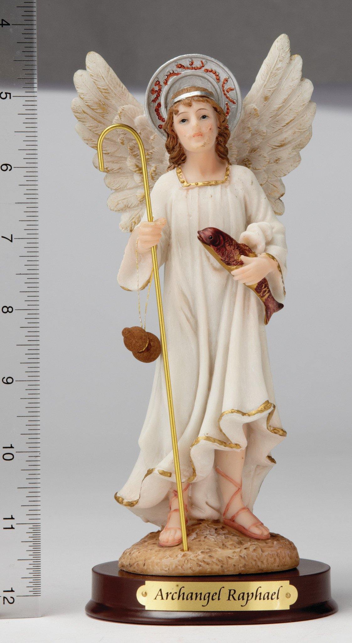 8" Archangel Raphael - Hand Painted - Religious Art - Chiarelli's Religious Goods & Church Supply