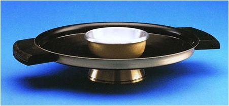 Brazier - Brass with Wood Handles - 16" Diameter - Zieglers - Chiarelli's Religious Goods & Church Supply