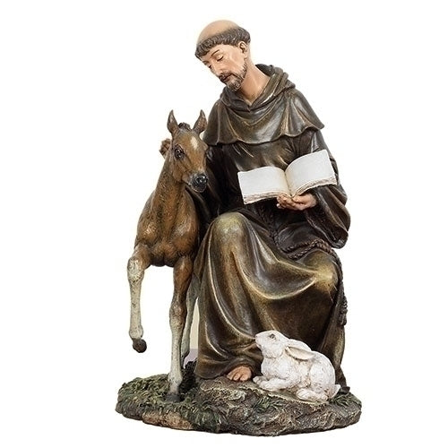 St Francis with Horse Statue 8.5" - Renaissance Collection