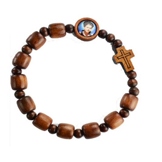 Carlo Acutis Bracelet Brown Wood