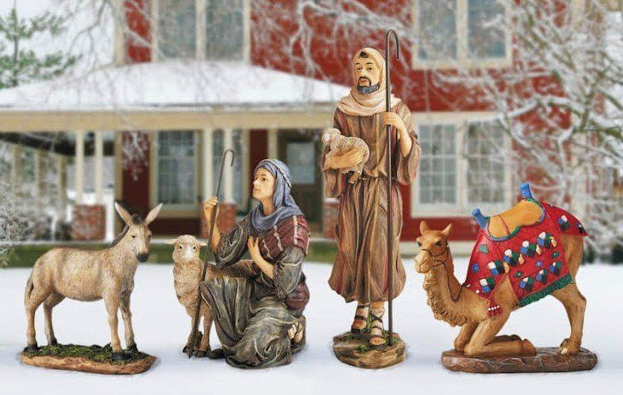 Outdoor Real Life Nativity - Shepherd, Camel, and Donkey Set | Three Kings Gifts