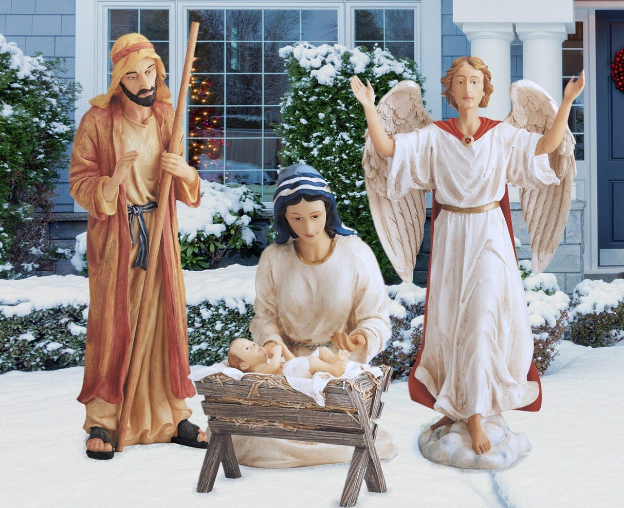 Three King’s Outdoor Metal Nativity Set - 4-Piece | Three Kings Gifts
