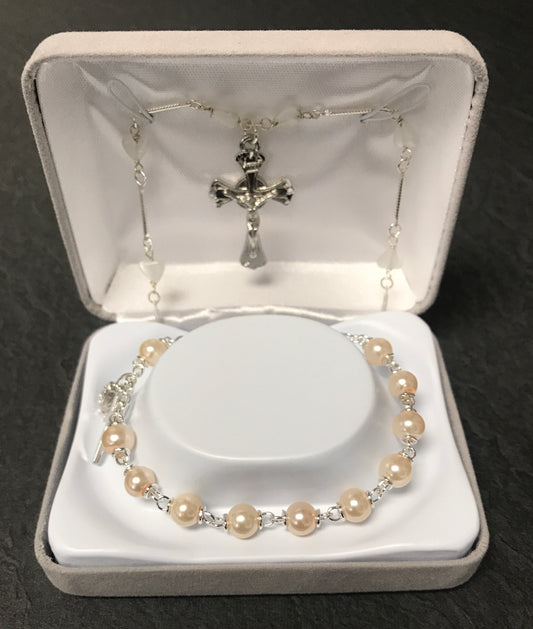 6mm PEARL FC BRACELET WITH NECKLACE GIFT BOXED | Malhame