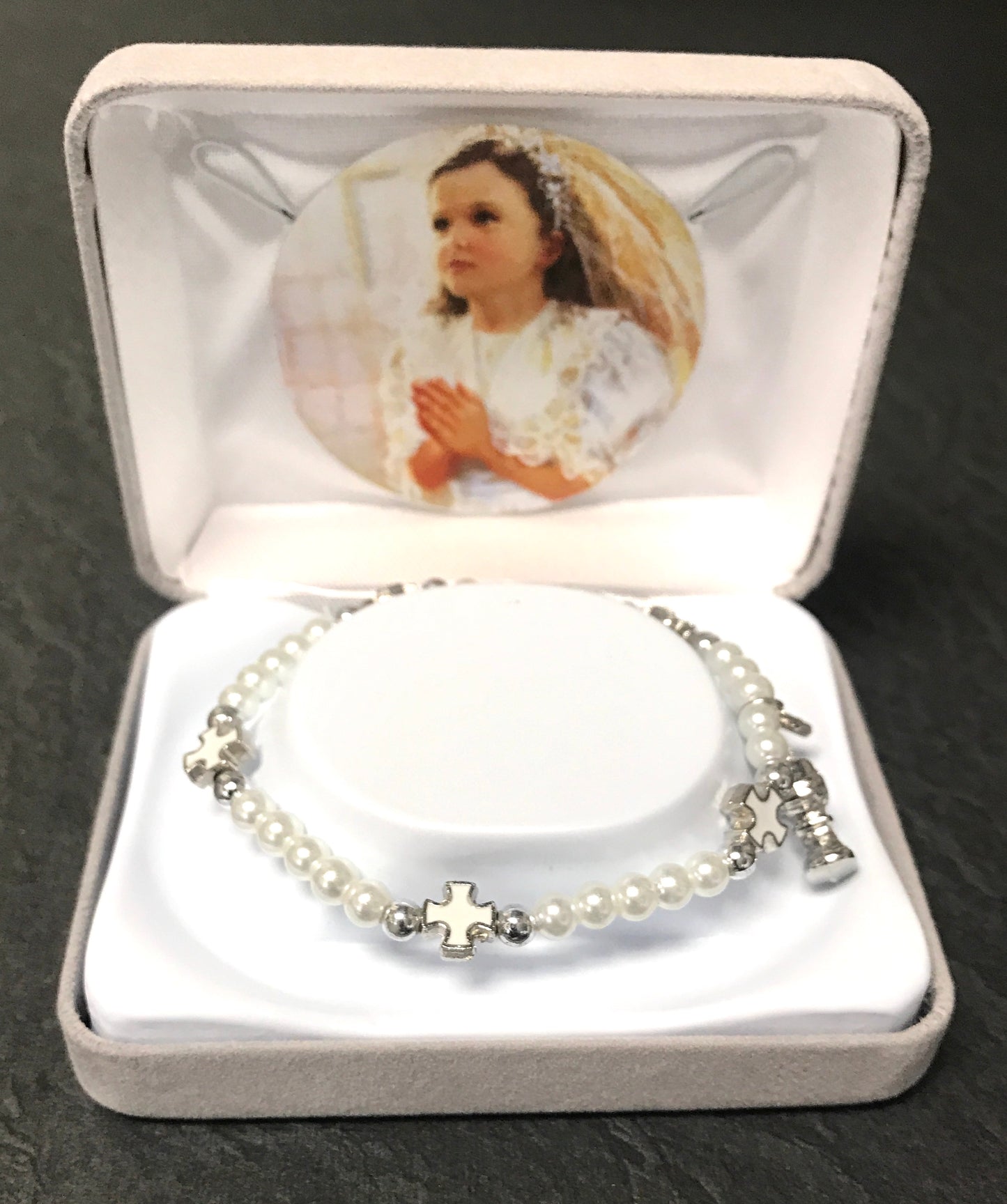 PEARL/CROSS FC BRACELET GIFT BOXED | Malhame