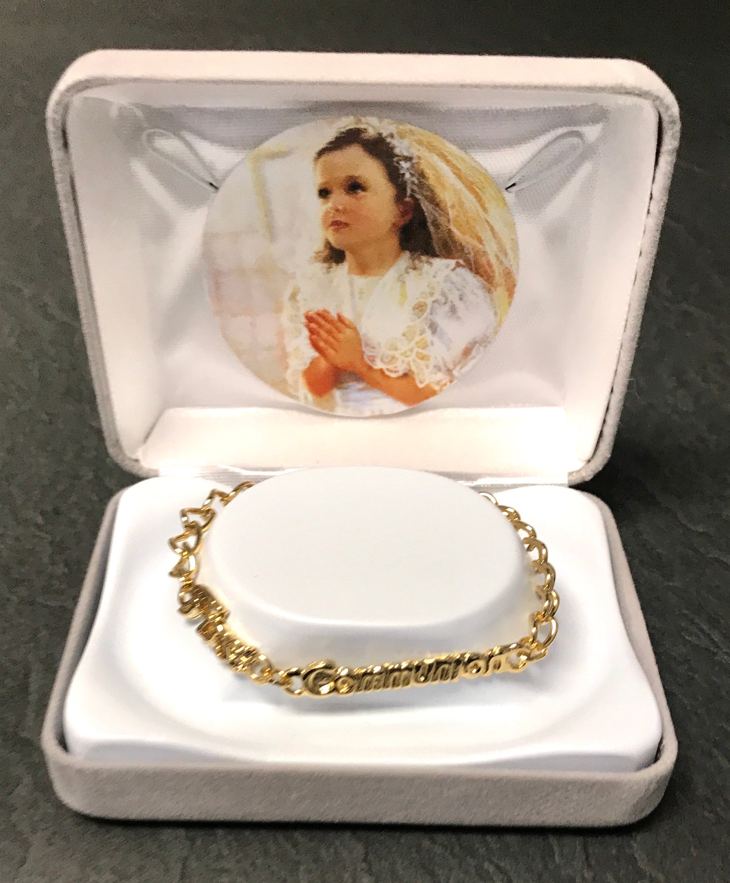 Gold First Communion Bracelet. Gift Boxed. | Malhame