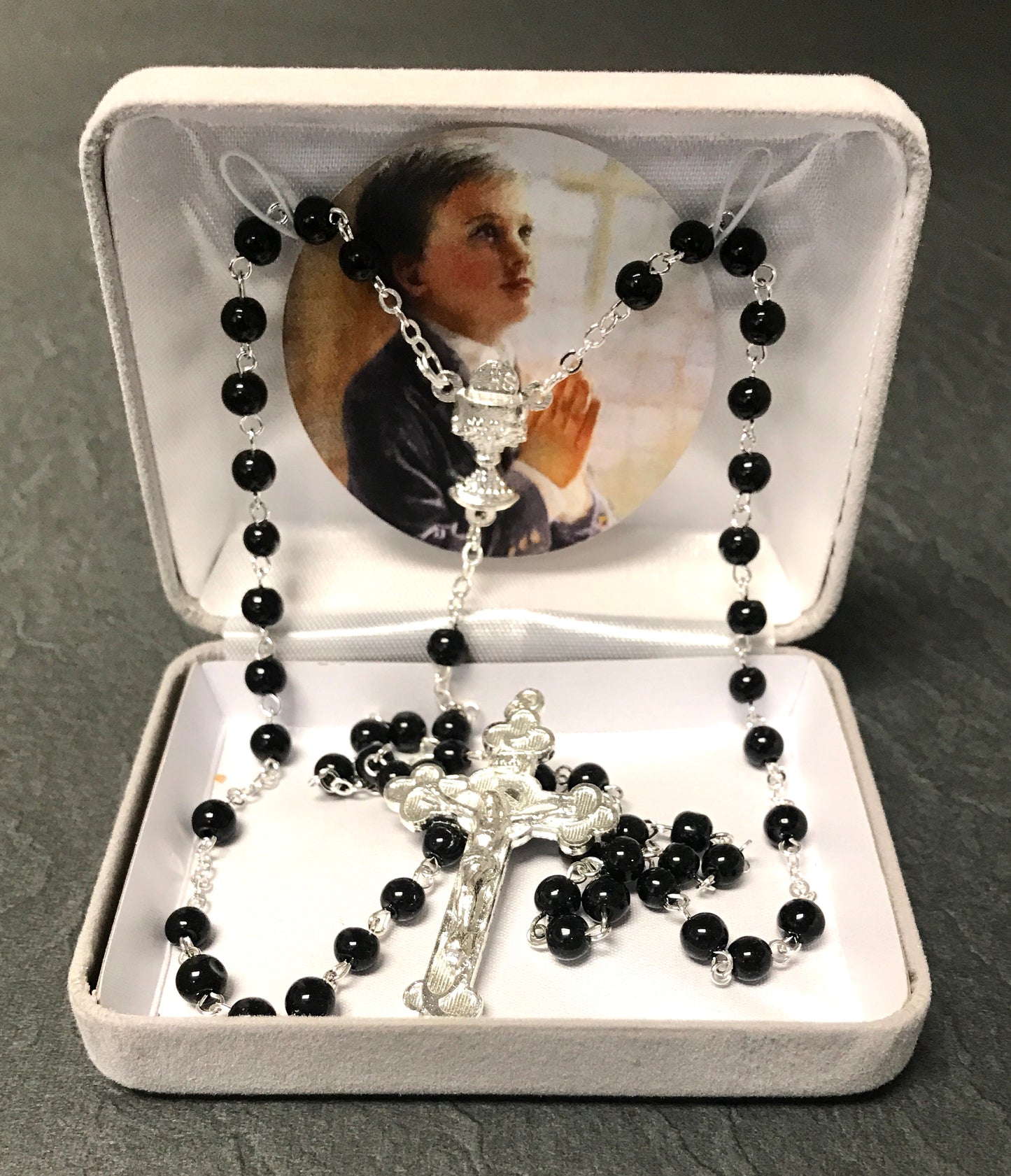 Black FC Rosary. Gift Boxed. | Malhame