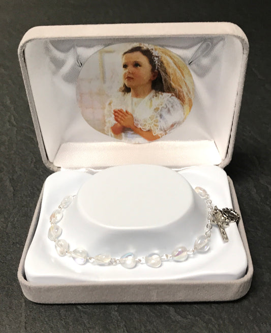 6mm Crystal AB Heart Shape FC Bracelet. Gift Boxed | Malhame