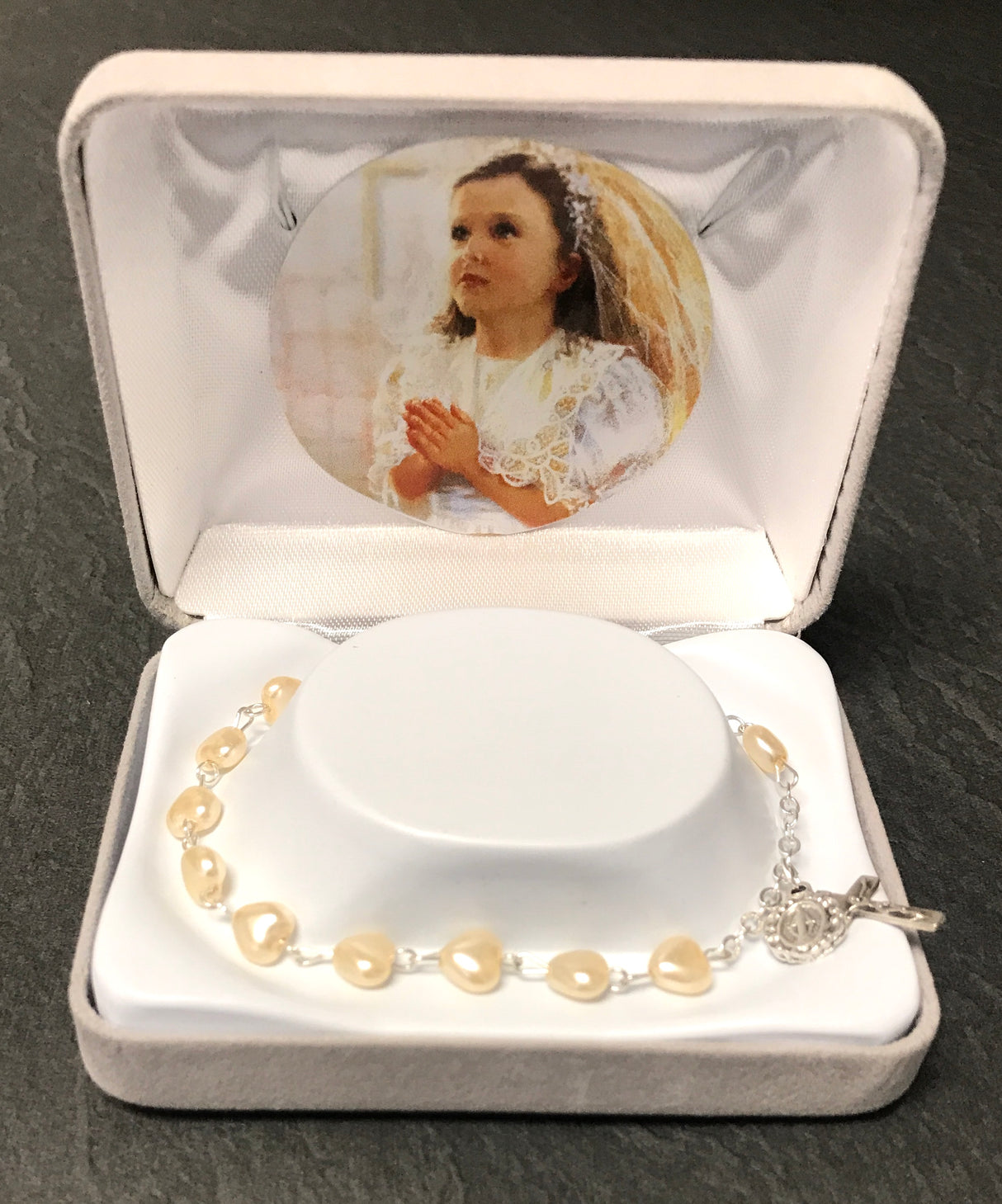 6x6mm PEARL HEART SHAPE FC BRACELET GIFT BOXED | Malhame