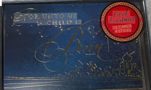 A child is born Christmas cards boxed