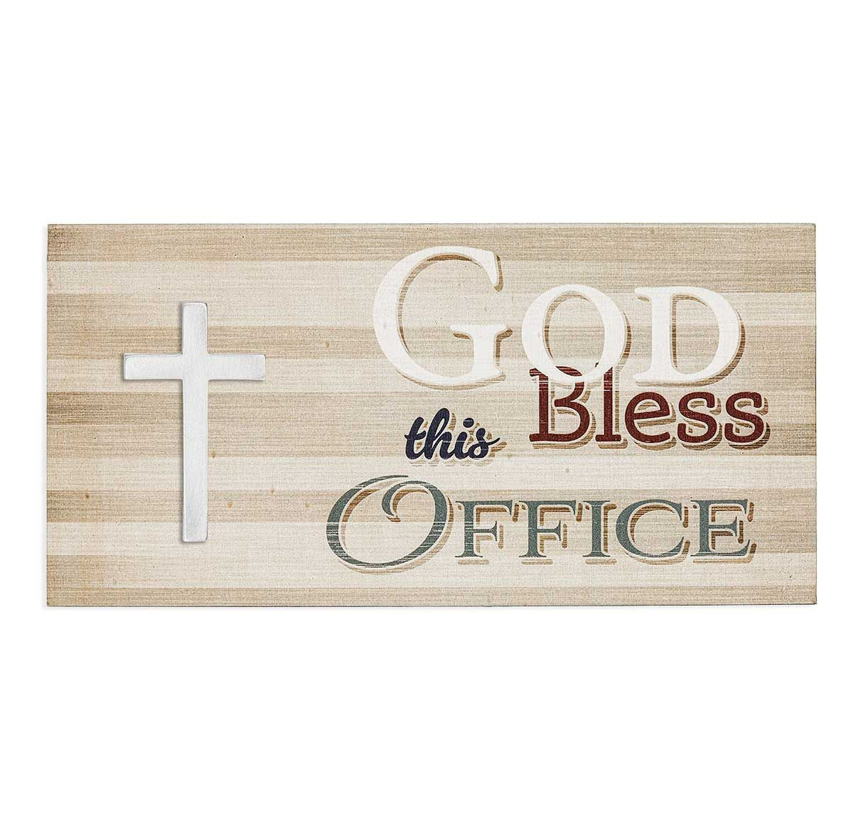 God Bless This Office Plaque