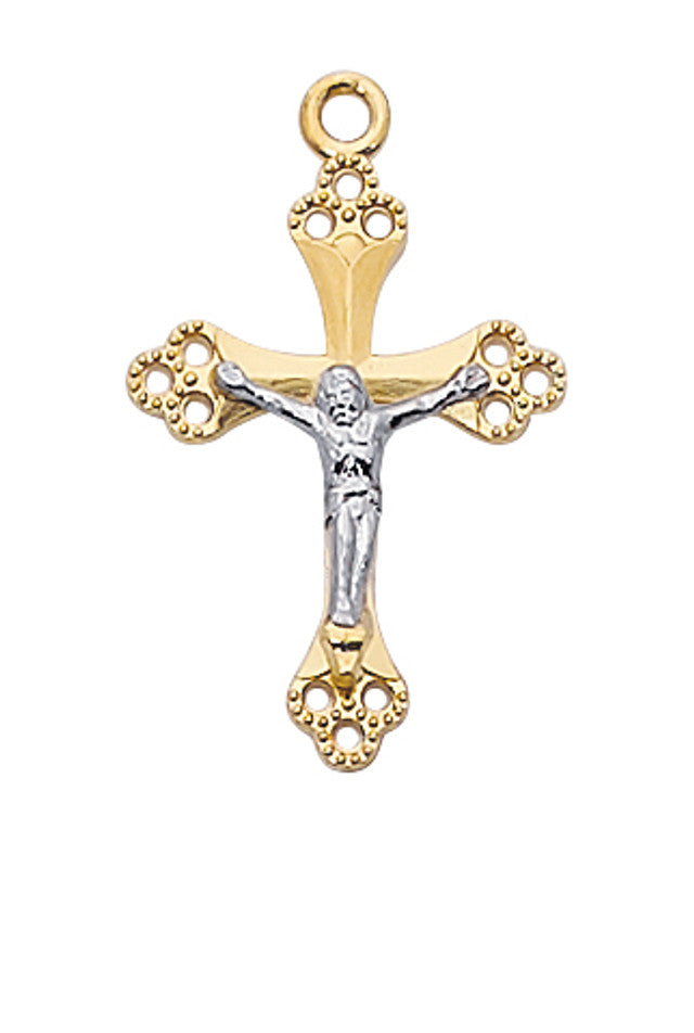 G/SS TUTONE CRUCIFIX 18 CH&BX" -JT9155