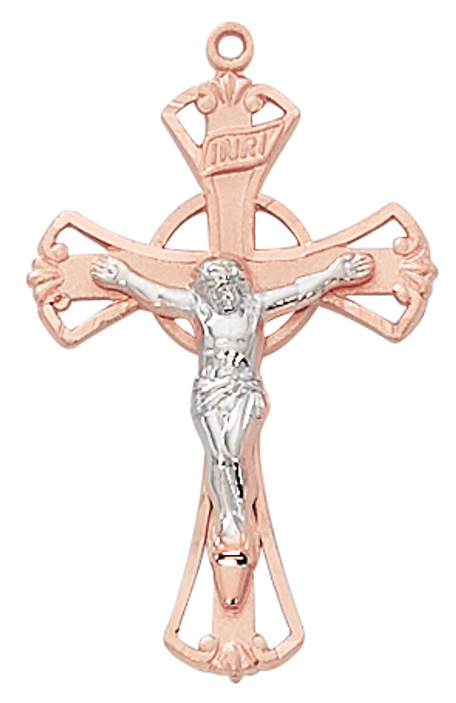 ROSE GOLD SS TWO TONE CRUCIFIX - JR9209