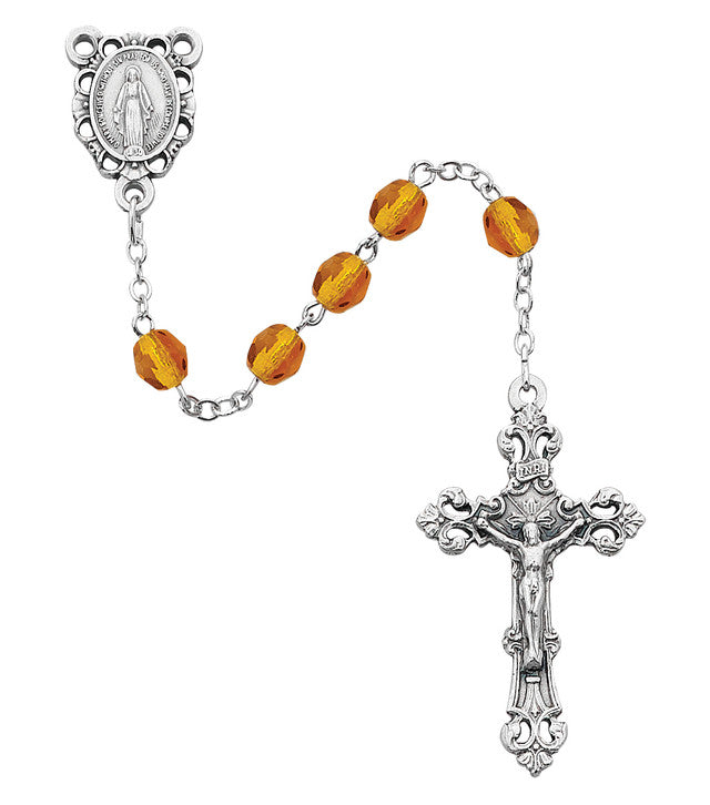 6MM TOPAZ/NOVEMBER ROSARY - R391-TOKF