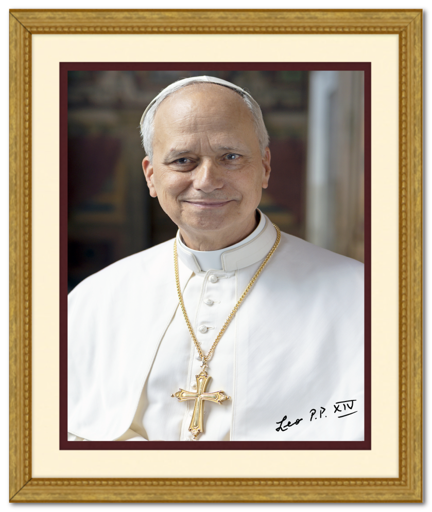 10" x 12" Antique Gold Frame with Pope Leo XIV