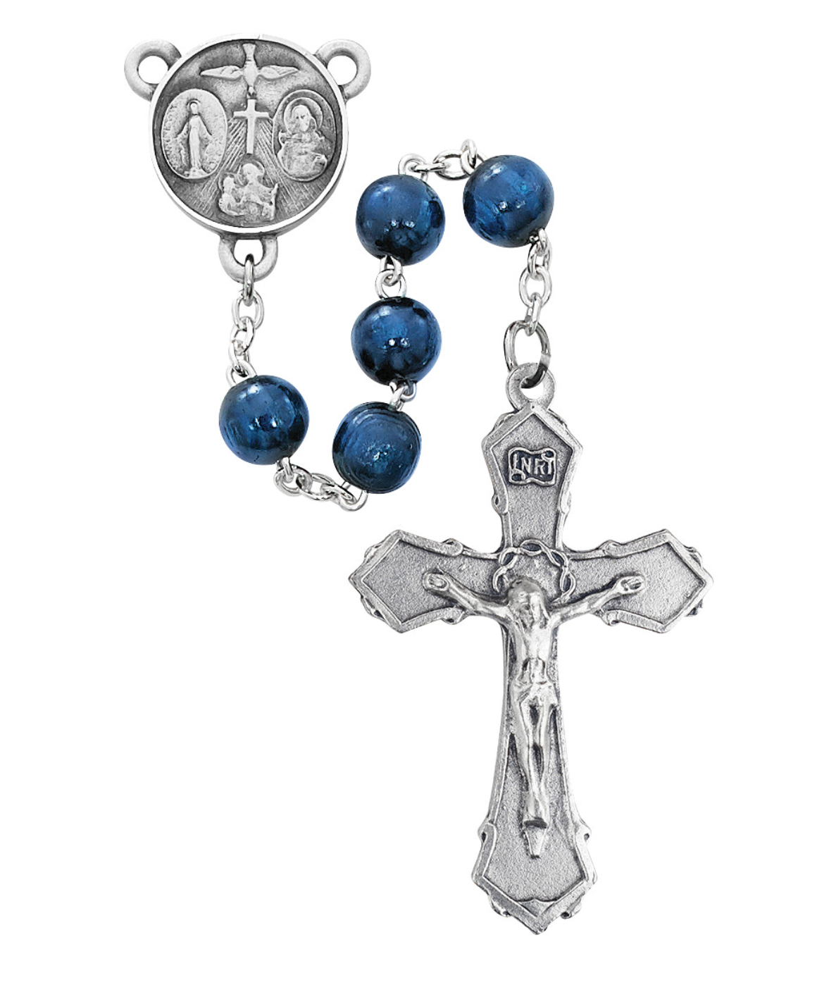 Blue Wood Rosary | R703DF