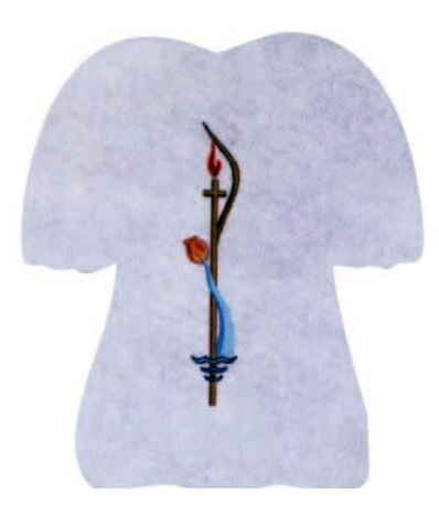 Baptismal Cross & Flame Bib | B3