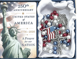 250th Anniversary USA Pearl Rosary Gift Boxed with Prayer Card