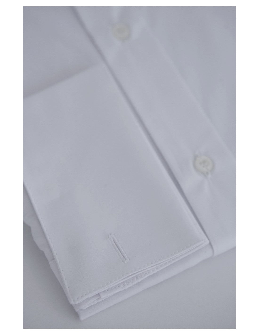 WHITE UNDER CASSOCK CLERGY SHIRT - POLY/COTTON - DOUBLE CUFFS| Barbiconi