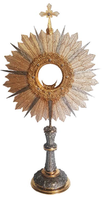 Elleci - Sterling Silver Filigree Monstrance with Stones | #1574