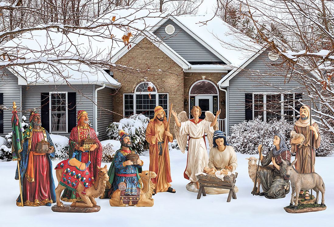 Real Life Outdoor Nativity (12 pc.) | Three Kings Gifts