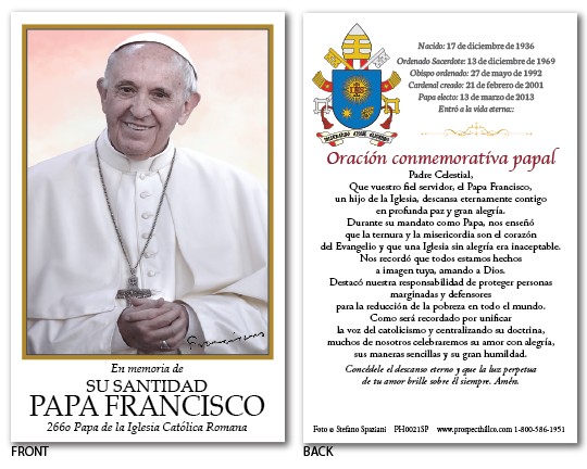 Tarjetas de oración del Papa Benedicto