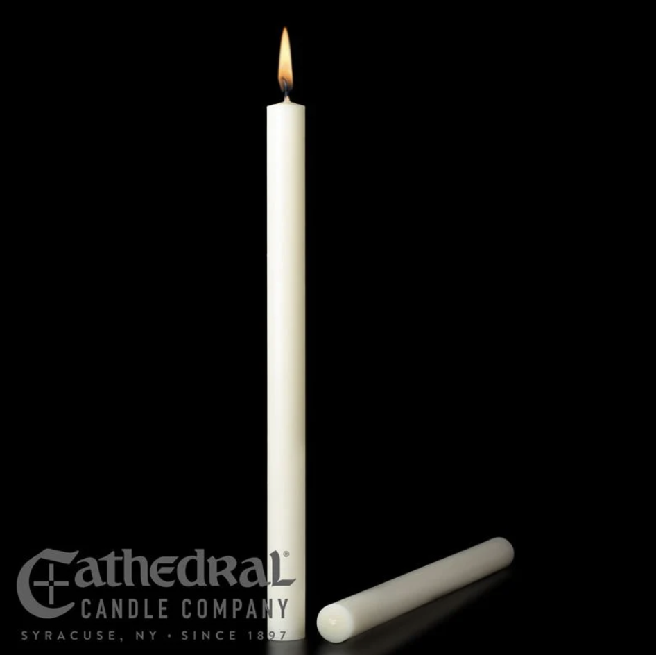 Altar Candles - F3's - 1 x 12-1/2 |  51% Beeswax
