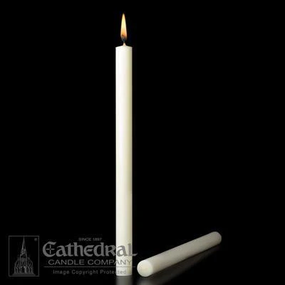 Altar Candles - 1-1/4" Diameter (12 PC BOX) -  51% Beeswax