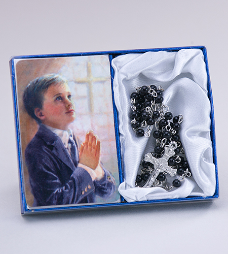 First Communion Fincher Rosary & Prayer Card | Malhame