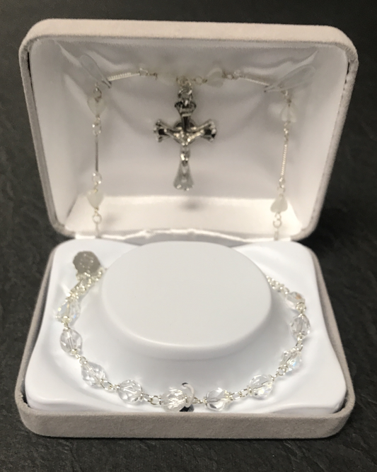 6mm Crystal AB FC Bracelet with Necklace.  Gift Boxed | Malhame