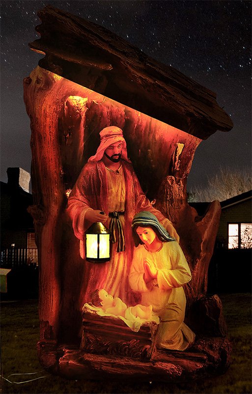 The Silent Night Lighted Outdoor Nativity